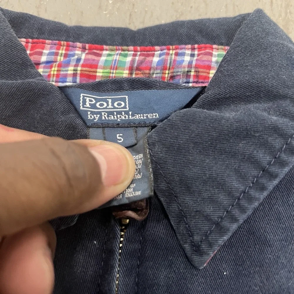Polo Ralph Lauren Jacket Kid's S Navy Blue Full Zip‎ Red Logo Outerwear Red Pony